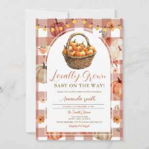 Invitación Calabaza de otoño con calabaza local Baby Shower d