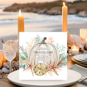 Invitación Calabaza de otoño costera y Día de Acción de Graci