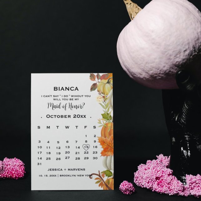 Invitación Calabaza de otoño deja la propuesta de la dama de  (Subido por el creador)