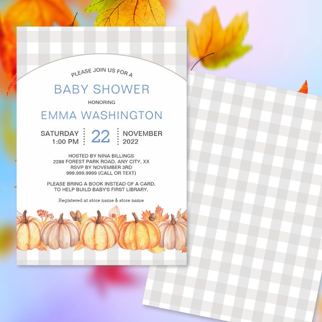 Invitación Calabaza de otoño niño bebé ducha invita (Subido por el creador)