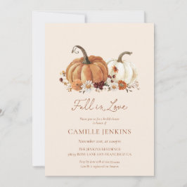 Invitación Calabaza de otoño Rústica Floral Bridal Shower