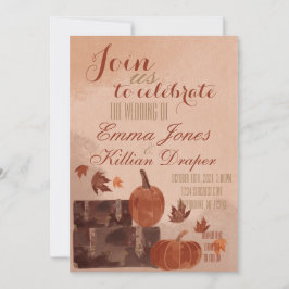 Invitación Calabaza de otoño y hojas