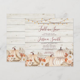 Invitación Calabaza de pampas de madera se cae en la ducha de