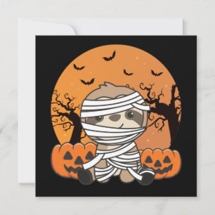 Invitación Calabaza de perezosos momia Perezosos Feliz Hallow