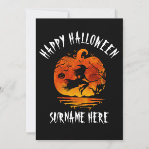 INVITACIÓN CALABAZA DE REUNIÓN FAMILIAR FELIZ HALLOWEEN PERSO