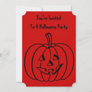 Invitación Calabaza divertida con cara para la fiesta de hall