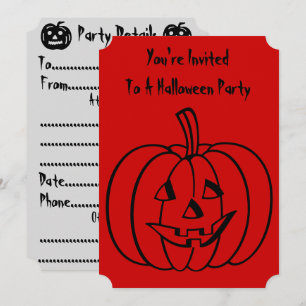 Invitación Calabaza divertida con la cara cortada para hallow