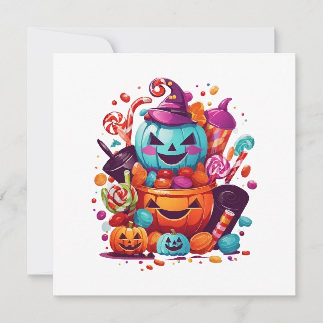 Invitación calabaza divertida de Halloween (Anverso)