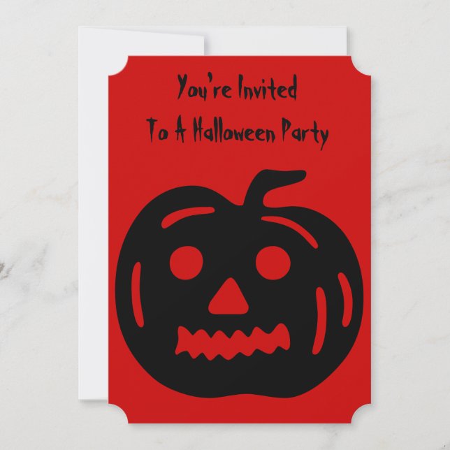 Invitación Calabaza divertida de Halloween con cara de corte (Anverso)