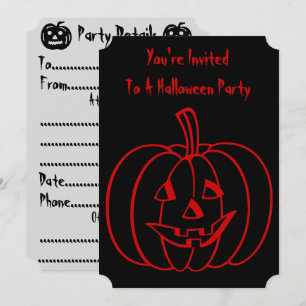 Invitación Calabaza divertida de Halloween con cara de corte