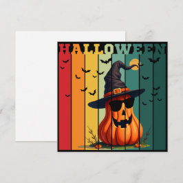 Invitación Calabaza divertida linda de Halloween vintage otoñ