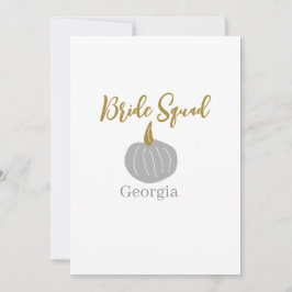 Invitación Calabaza dorada gris caída escuadrón de novias mod