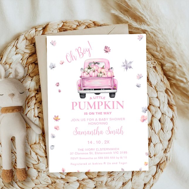 Invitación calabaza dulce caída bebé ducha coqueta de arco ro (Subido por el creador)