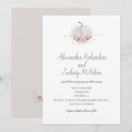 Invitación Calabaza elegante Boda de acuarela de otoño rústic