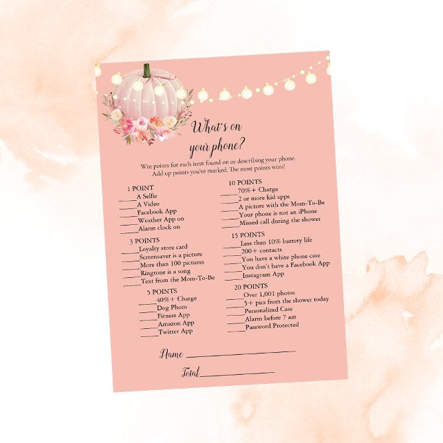 Invitación Calabaza Elegante En Tu Juego De Baby Shower Telef (Subido por el creador)