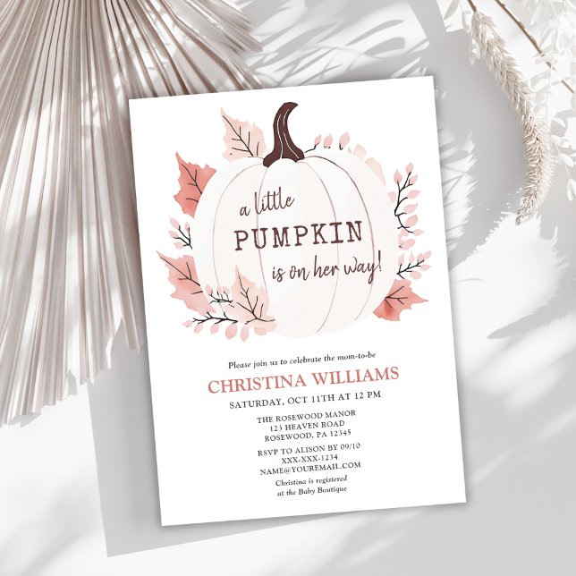 Invitación Calabaza En Camino Cae Acuarela Baby Shower (Subido por el creador)