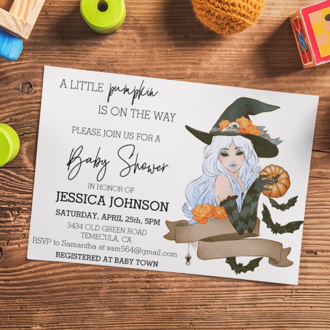 Invitación Calabaza en el camino a la Bruja Baby Shower Hallo (Subido por el creador)