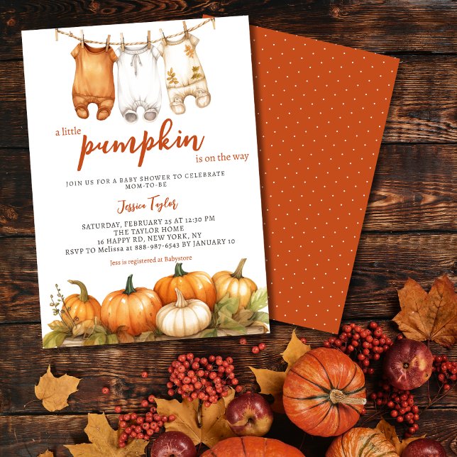 Invitación Calabaza En El Camino A Lavar Unisex Baby Shower (Subido por el creador)