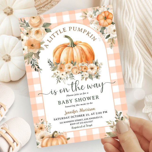 Invitación Calabaza En El Camino Cae Baby Shower Género Neutr (Subido por el creador)