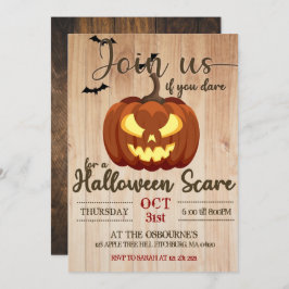 Invitación Calabaza engullida espeluznante tallando miedo Hal