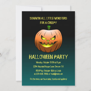 Invitación Calabaza espeluznante de Halloween