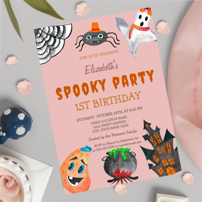 Invitación Calabaza Fantasma Cumpleaños de Halloween (Subido por el creador)