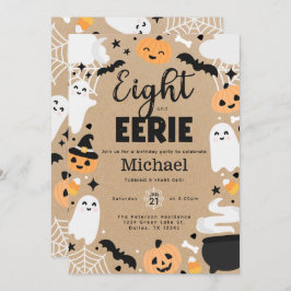 Invitación Calabaza fantasma de Halloween 8º cumpleaños