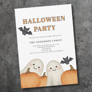 Invitación Calabaza fantasma lindo Fiesta de Halloween