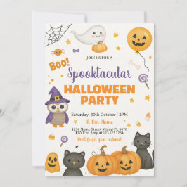 Invitación Calabaza, fantasma y vestuario invitan a la noche