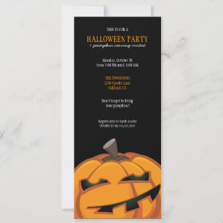 Invitación Calabaza fantasmagórica de Halloween que talla al