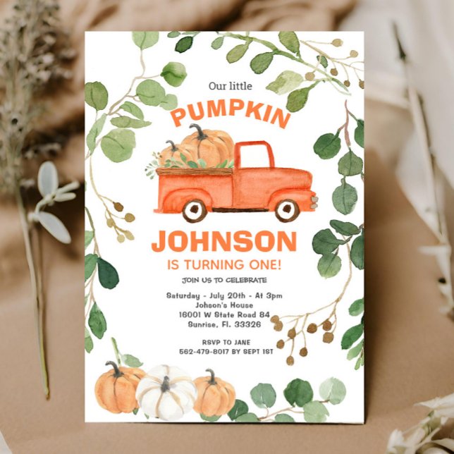 Invitación Calabaza Fiesta Calabaza Caída Cumpleaños (Subido por el creador)