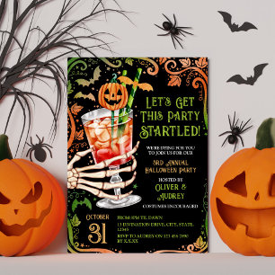 Invitación Calabaza Fiesta de cócteles y disfraces de Hallowe