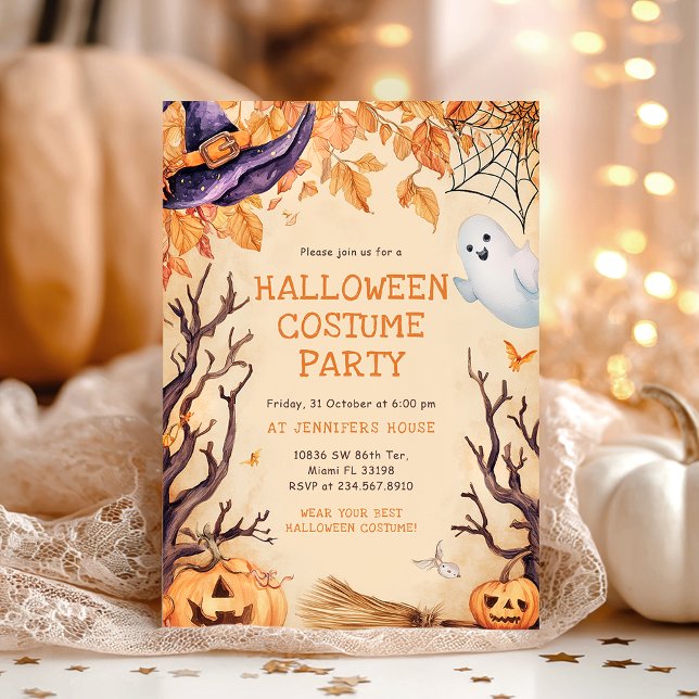 Invitación Calabaza Fiesta para niños de Halloween (Subido por el creador)