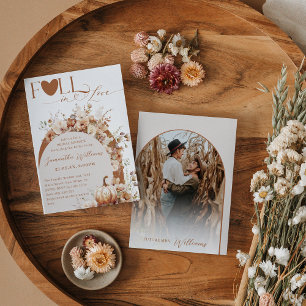 Invitación Calabaza Flor salvaje Boho Caída Foto Ducha de nov