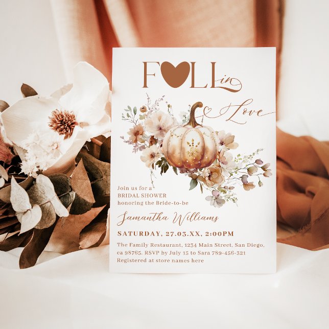 Invitación Calabaza Flor salvaje Moda Boho caída ducha de nov (Subido por el creador)