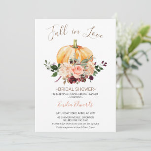 Invitación Calabaza floral cae en amor ducha de novia