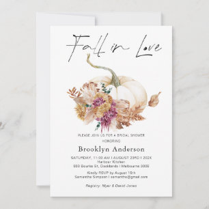 Invitación Calabaza Floral Caída Al Amor Ducha Británica Inv
