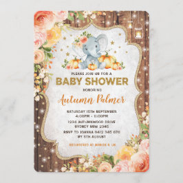 Invitación Calabaza floral de la caída de Baby Shower del