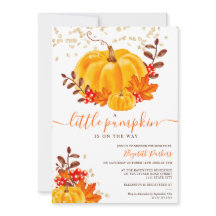 Calabaza floral de oro lindo acuarela de la ducha 