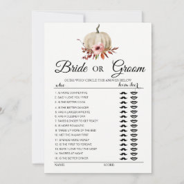 Invitación Calabaza floral Novia o juego Groom