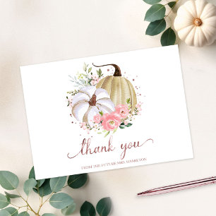 Invitación Calabaza Floral Rosa Gracias por la Despedida de S