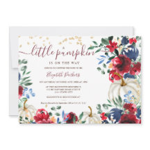 Calabaza floral rugosa caída de bebé ducha