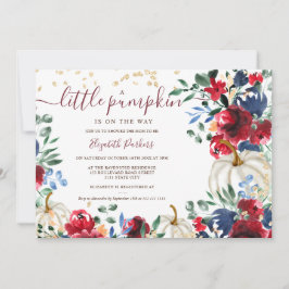 Invitación Calabaza floral rugosa caída de bebé ducha