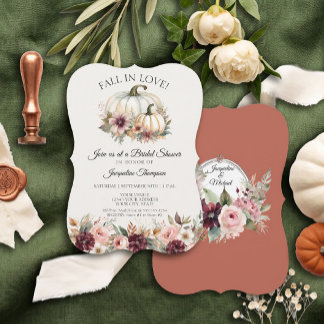 Invitación Calabaza Floral Terracota Nupcial Enamorarse