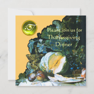 Invitación CALABAZA, FRUTAS Y CRISTALERÍA Cena de Acción de G