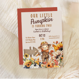 Invitación Calabaza Granja Sunflower Cumpleaños