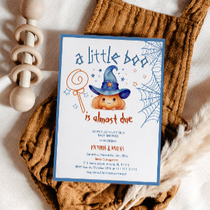 Invitación Calabaza Halloween Baby Boy Shower