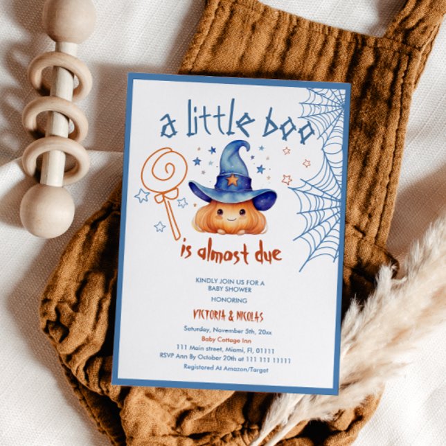 Invitación Calabaza Halloween Baby Boy Shower (Subido por el creador)