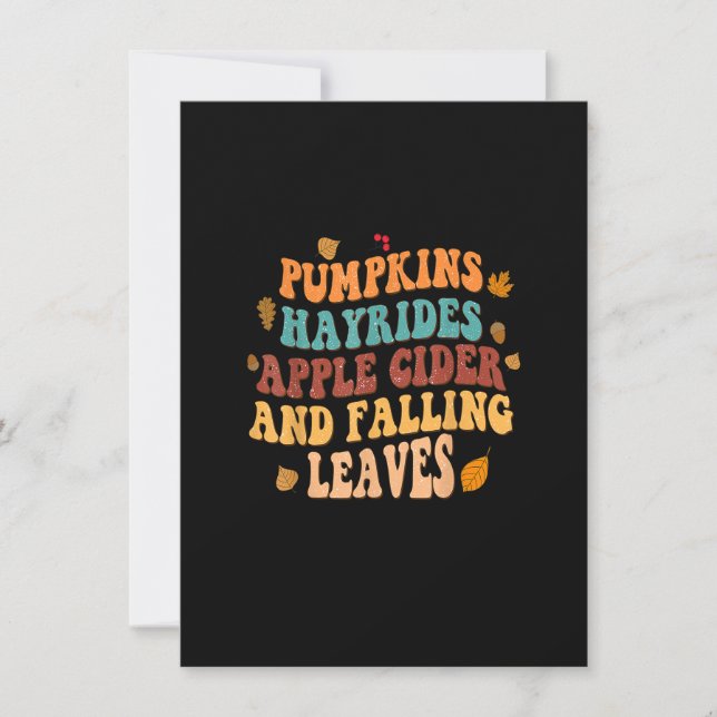 Invitación Calabaza Hayrides La Cider De Apple Y Caer Sale De (Anverso)