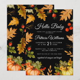 Invitación Calabaza Hola Foliage Bebé Otoño Baby Shower